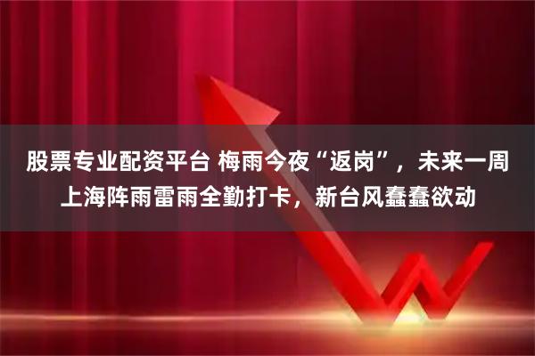 股票专业配资平台 梅雨今夜“返岗”，未来一周上海阵雨雷雨全勤打卡，新台风蠢蠢欲动