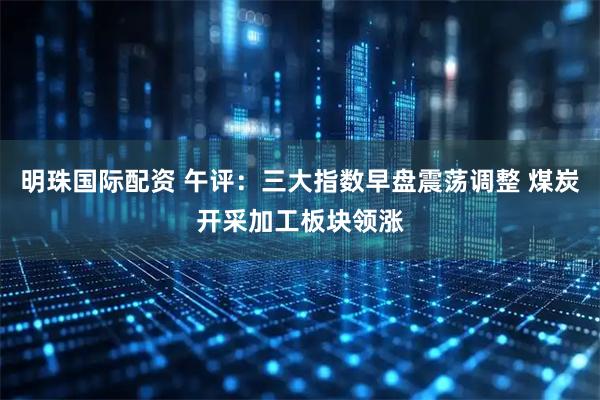 明珠国际配资 午评：三大指数早盘震荡调整 煤炭开采加工板块领涨
